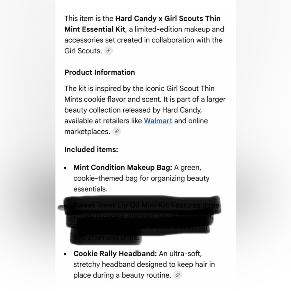 Hard Candy Girl Scouts Thin Mint Essential Kit Makeup Bag & Headband NWT - Picture 3 of 5